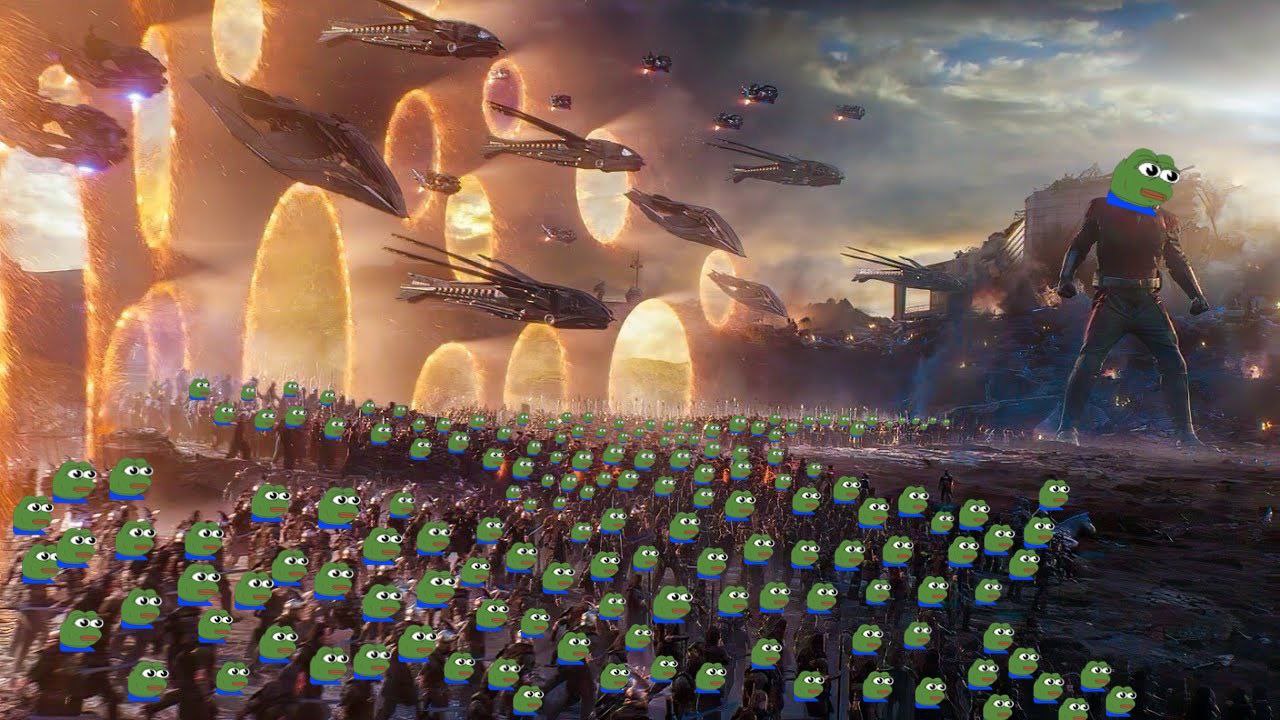 Epic Pepe Battle Scene